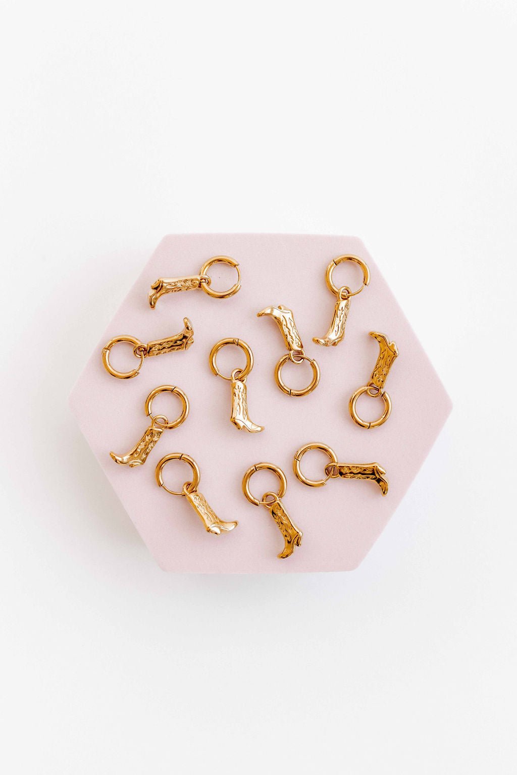 Huggie Charm Earrings - Luca Boot Gold - Shop LINNY CO