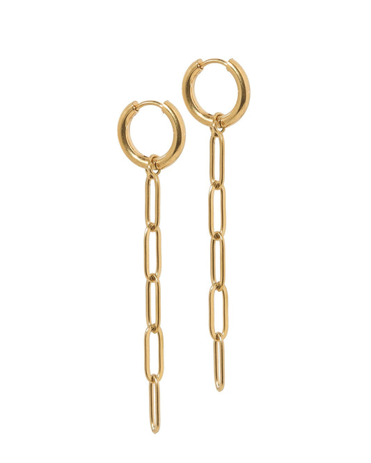 Huggie Charm Earrings - Palmer Paperclip - Shop LINNY CO