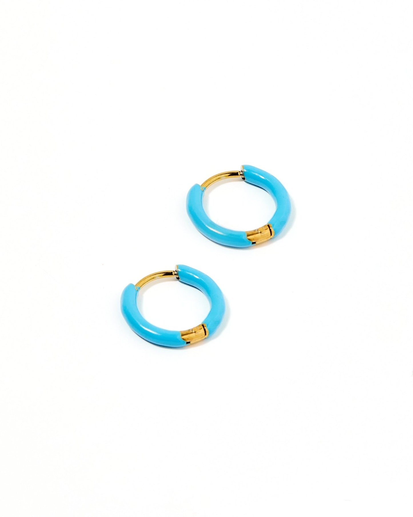Huggie Earrings - Scarlett Hoop Blue 10mm - Shop LINNY CO