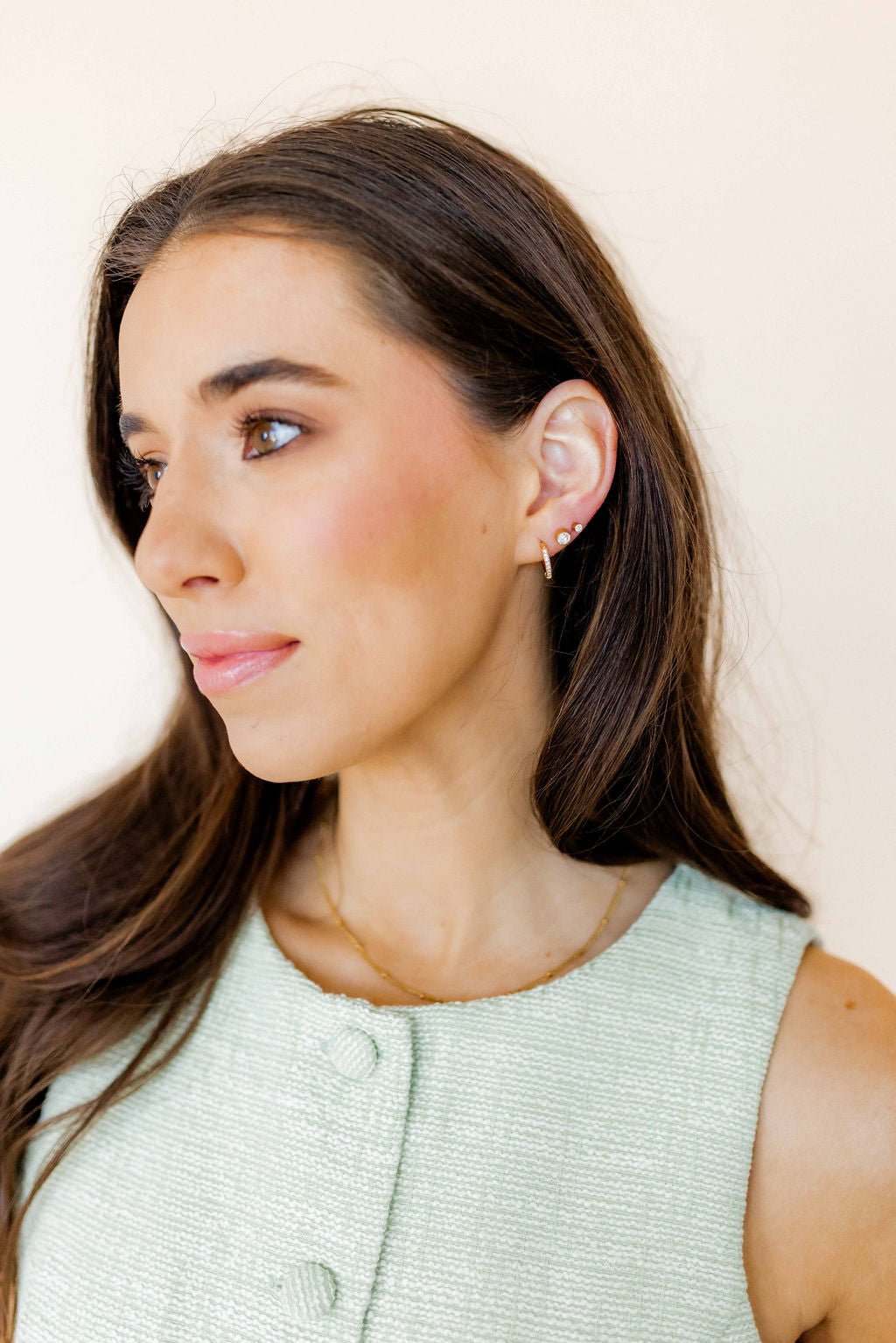 Huggie Earrings - Scarlett Hoop Gold 12mm CZ - Shop LINNY CO