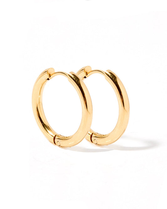 Huggie Earrings - Scarlett Hoop Gold 14mm - Shop LINNY CO