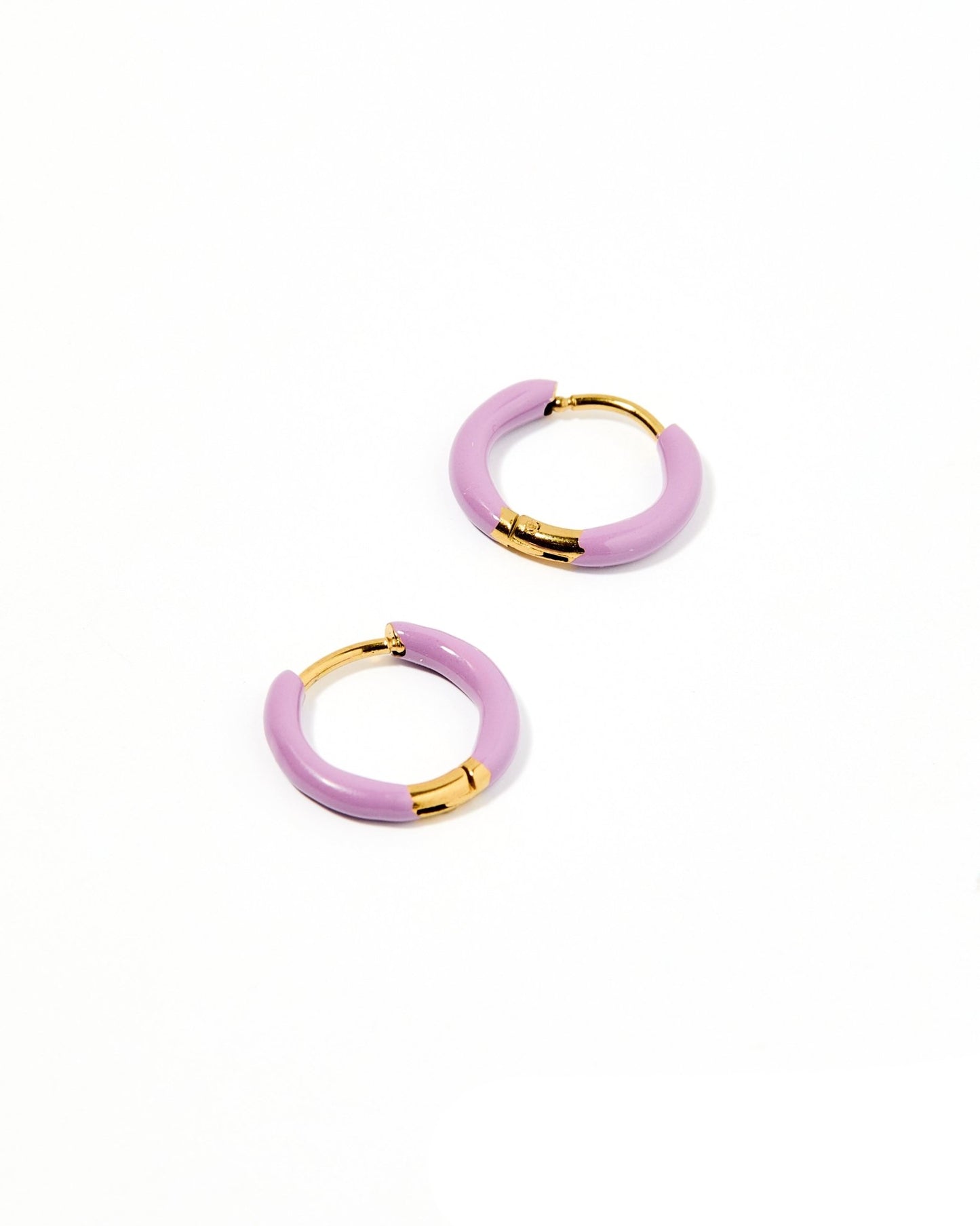 Huggie Earrings - Scarlett Hoop Purple 12mm - Shop LINNY CO