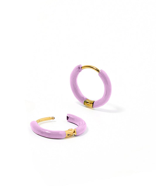 Huggie Earrings - Scarlett Hoop Purple 12mm - Shop LINNY CO