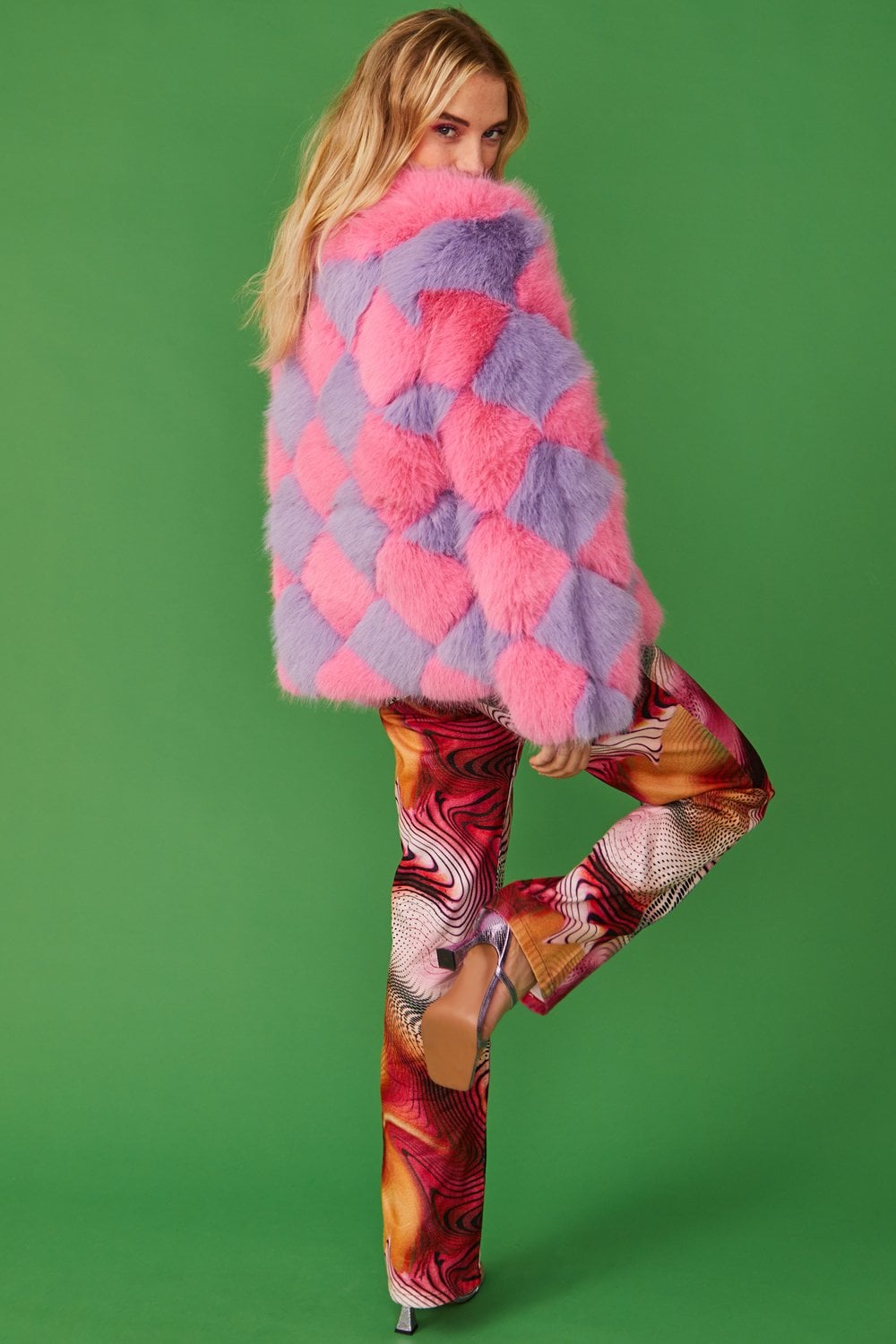 Avril - Faux Fur Diamond Coat