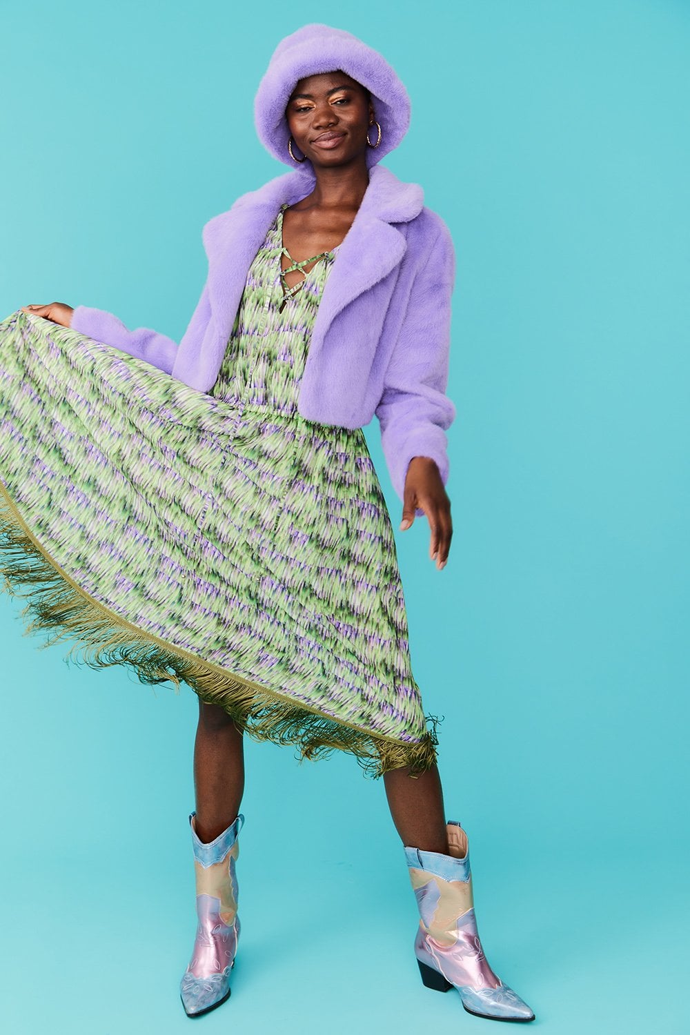 Kelly Cropped Faux Fur Jacket
