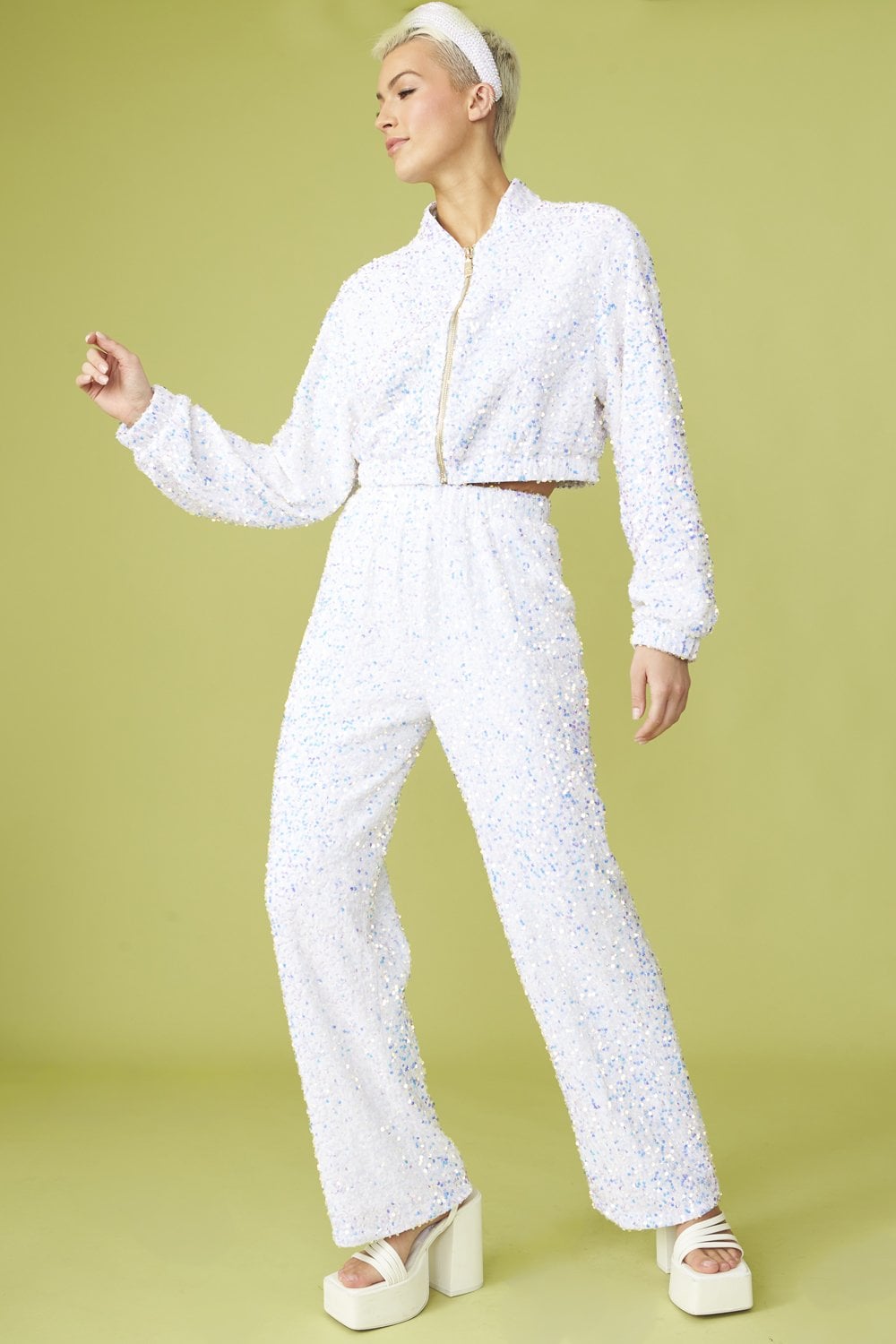 Debbie Sequin Bomber Jacket