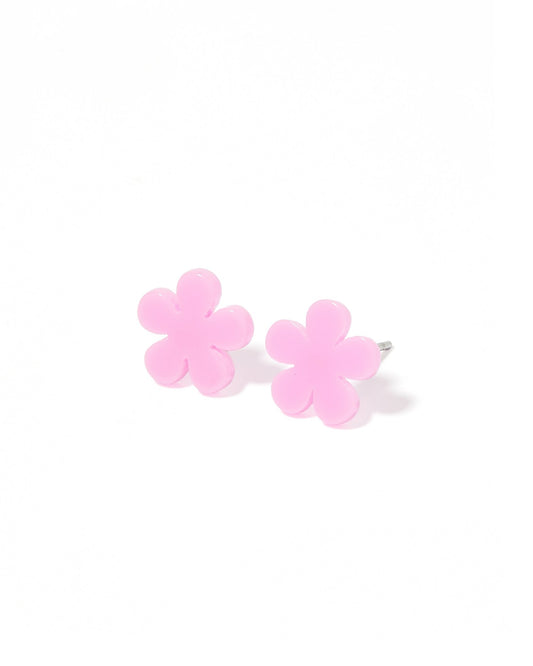 Jenna Stud Earrings - Flower Bubble Gum Pink - Shop LINNY CO