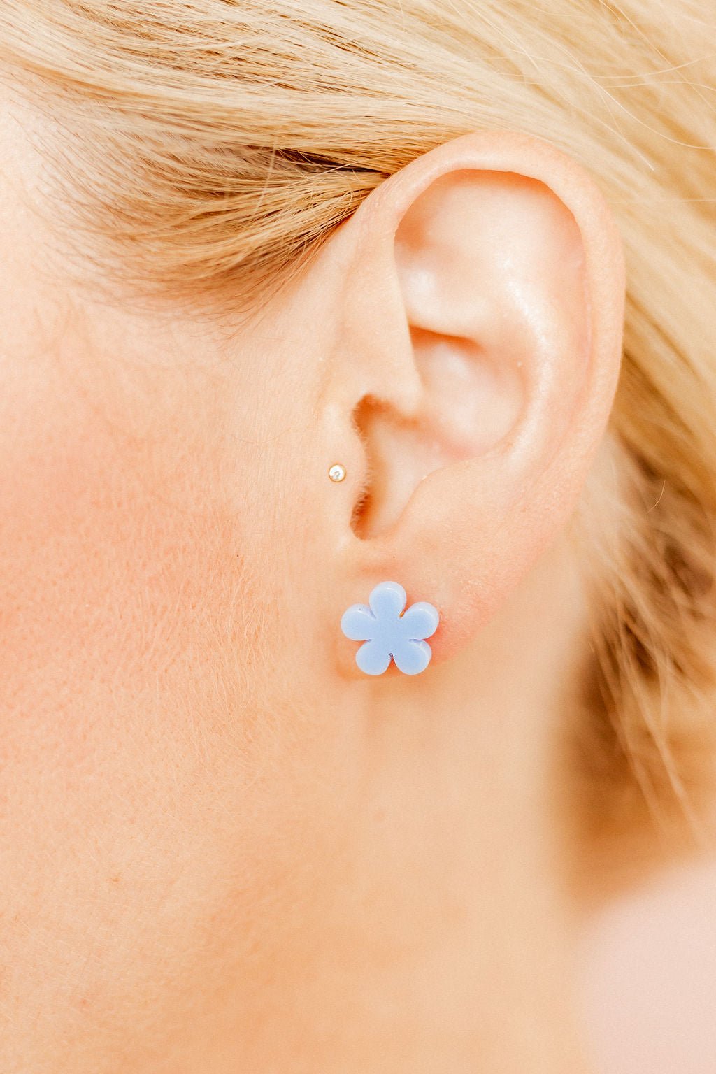 Jenna Stud Earrings - Flower Cornflower Blue - Shop LINNY CO