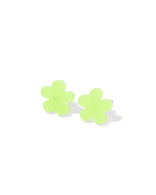 Jenna Stud Earrings - Flower Neon Yellow - Shop LINNY CO