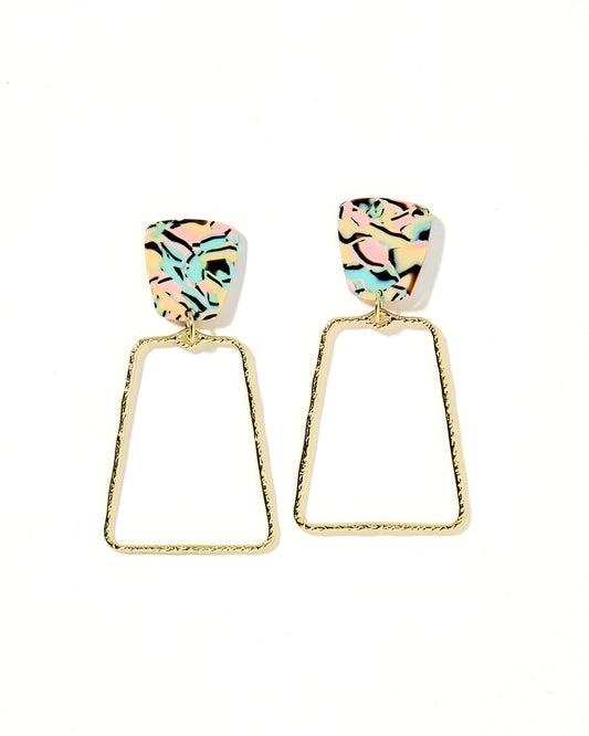 Kaelyn Statement Earrings - Blue - Pink Retro - Shop LINNY CO