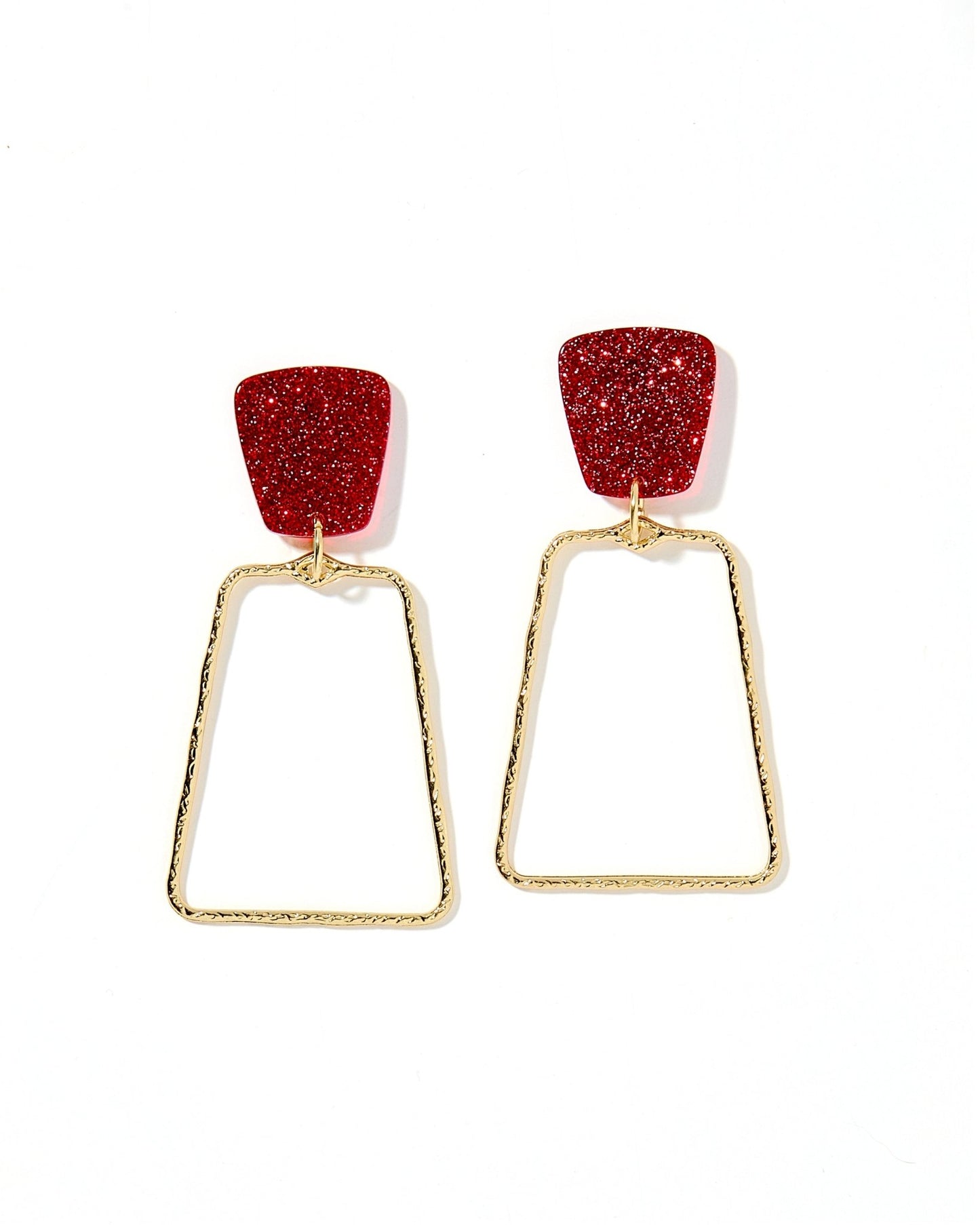 Kaelyn Statement Earrings - Crimson Glitter - Shop LINNY CO