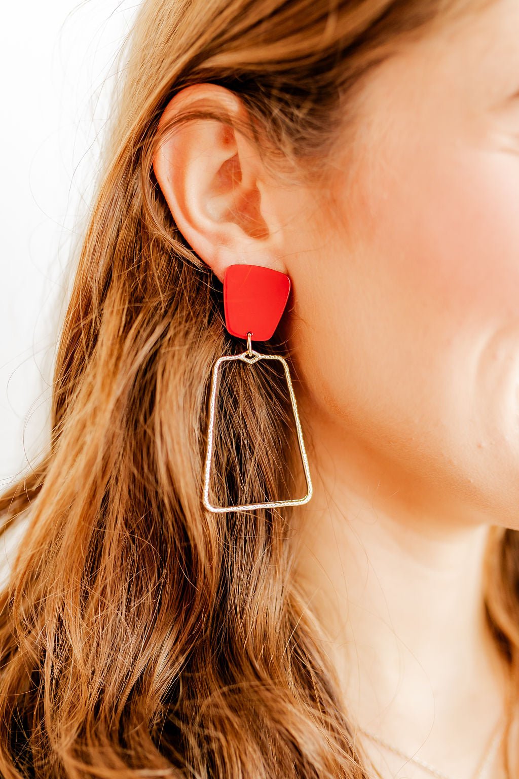 Kaelyn Statement Earrings - Crimson - Shop LINNY CO