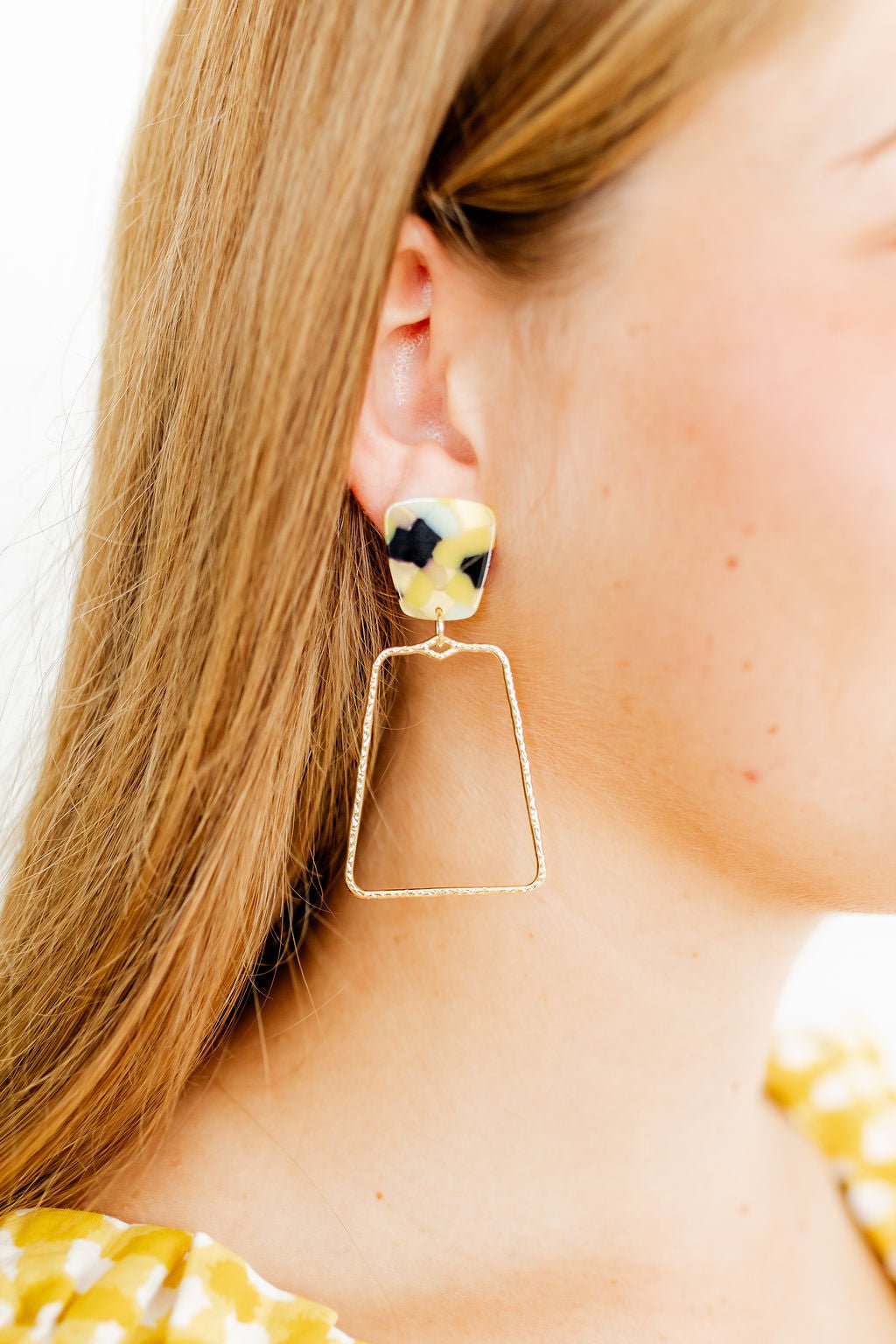 Kaelyn Statement Earrings - Green - Mustard Camo - Shop LINNY CO