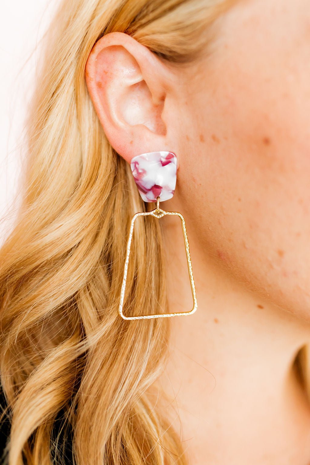 Kaelyn Statement Earrings - Maroon Camo - Shop LINNY CO