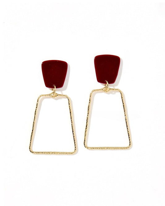 Kaelyn Statement Earrings - Maroon - Shop LINNY CO