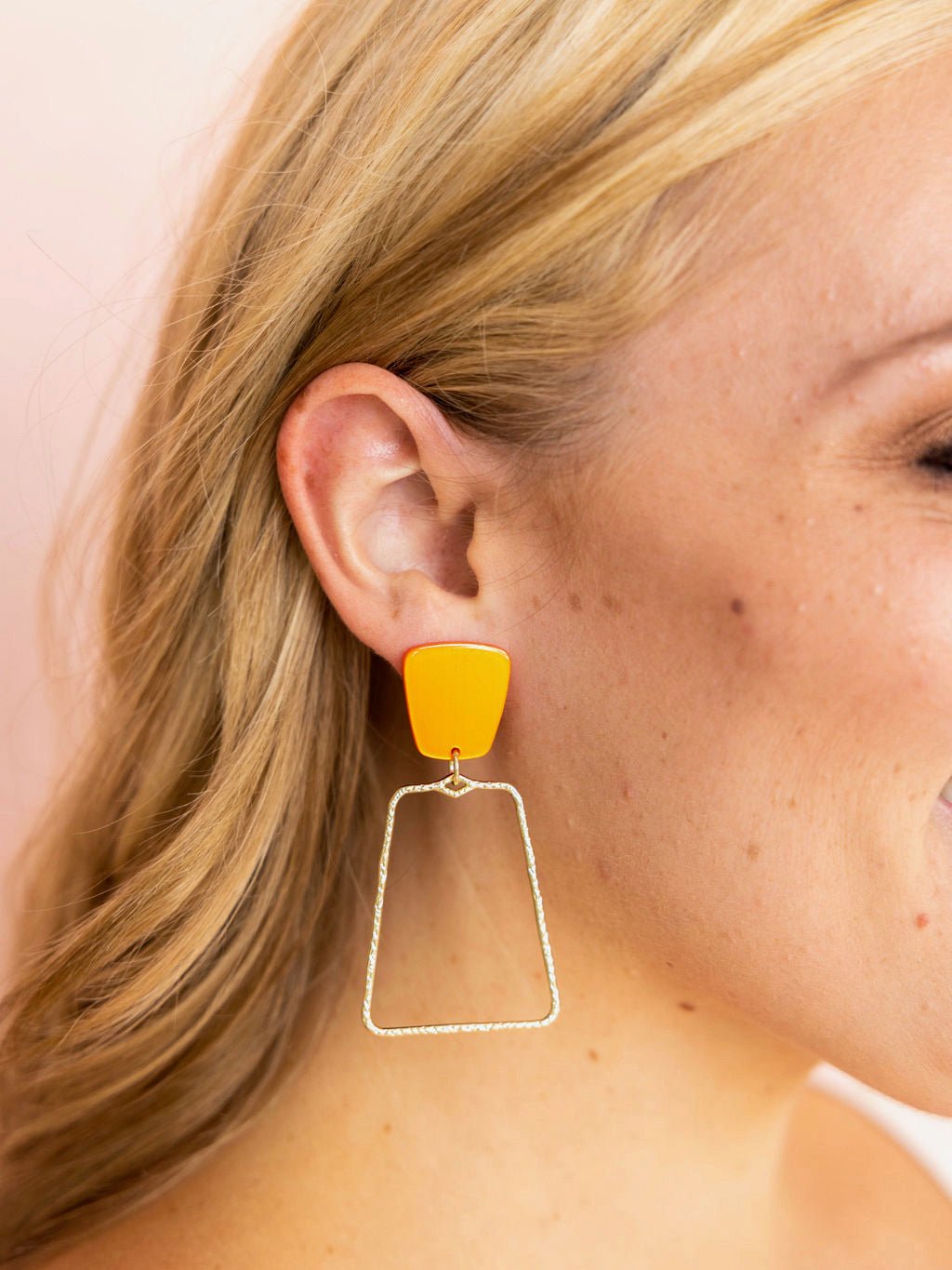 Kaelyn Statement Earrings - Metallic Orange - Shop LINNY CO