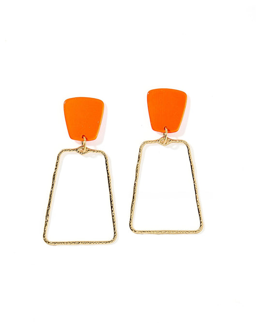 Kaelyn Statement Earrings - Metallic Orange - Shop LINNY CO