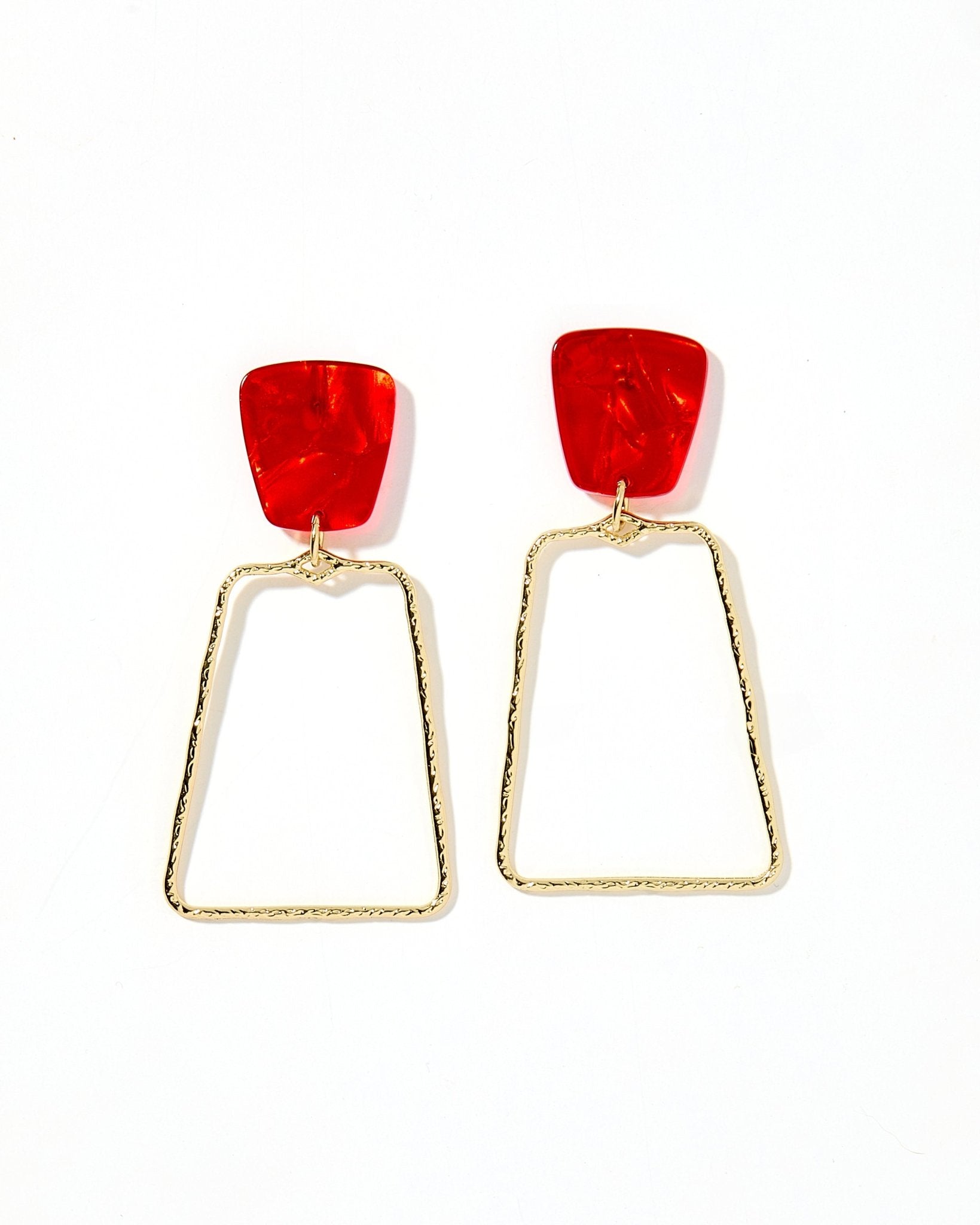 Kaelyn Statement Earrings - Pearlized Red - Shop LINNY CO
