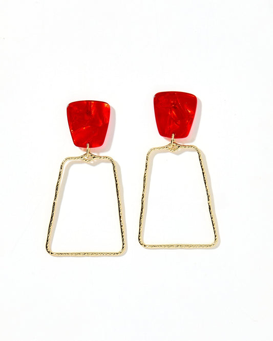 Kaelyn Statement Earrings - Pearlized Red - Shop LINNY CO