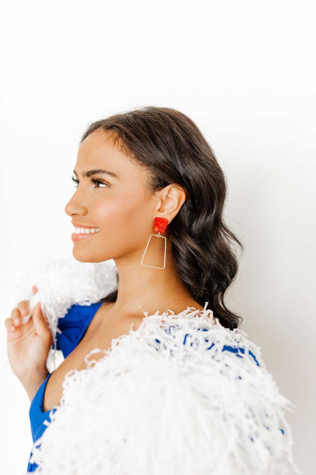 Kaelyn Statement Earrings - Pearlized Red - Shop LINNY CO