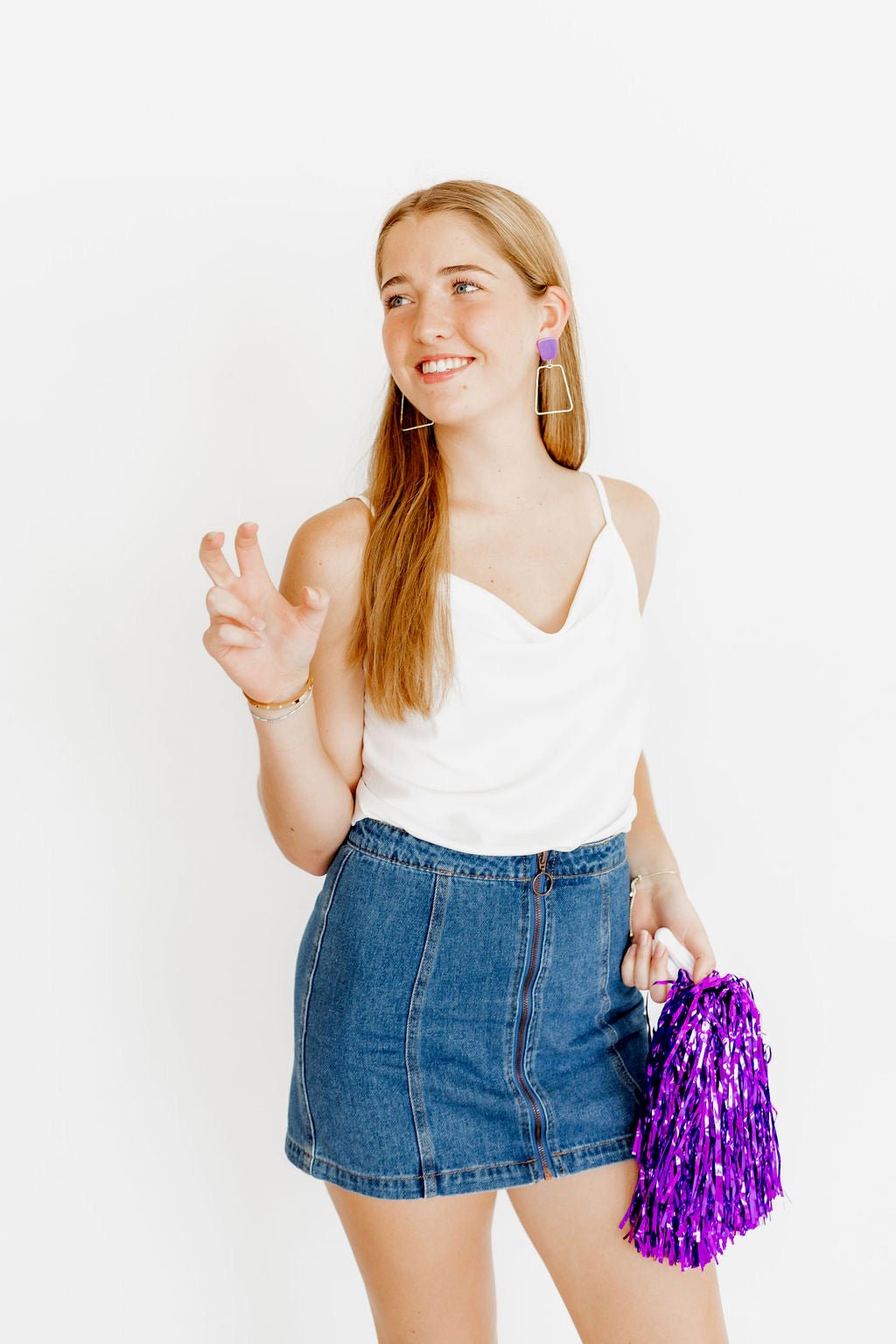 Kaelyn Statement Earrings - True Purple - Shop LINNY CO