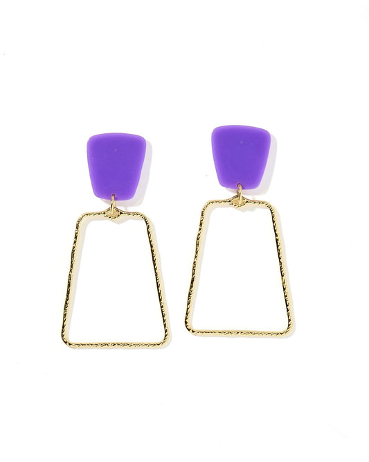 Kaelyn Statement Earrings - True Purple - Shop LINNY CO