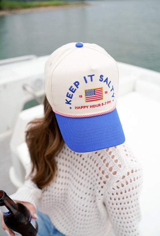 Keep it Salty - Royal Blue Vintage Trucker Hat - Shop LINNY CO