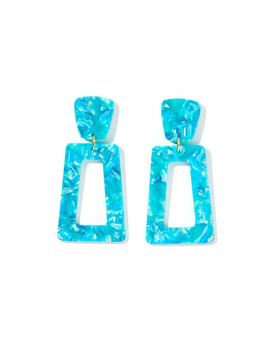 Kennedy Statement Earrings - Atlantis Teal - Shop LINNY CO