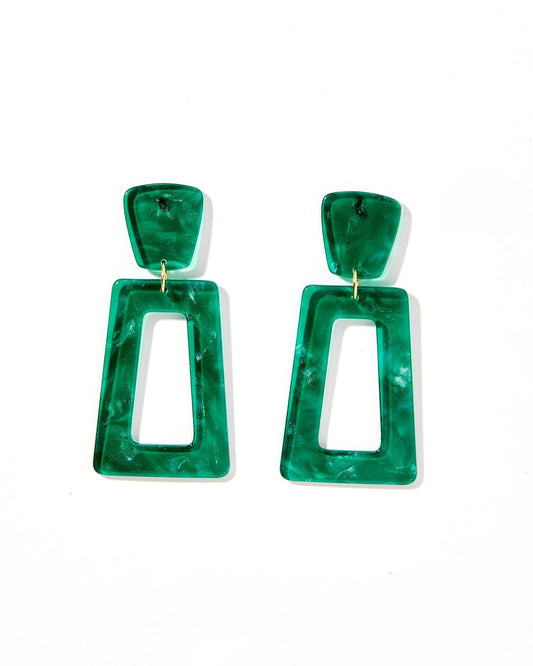 Kennedy Statement Earrings - Forest Green - Shop LINNY CO