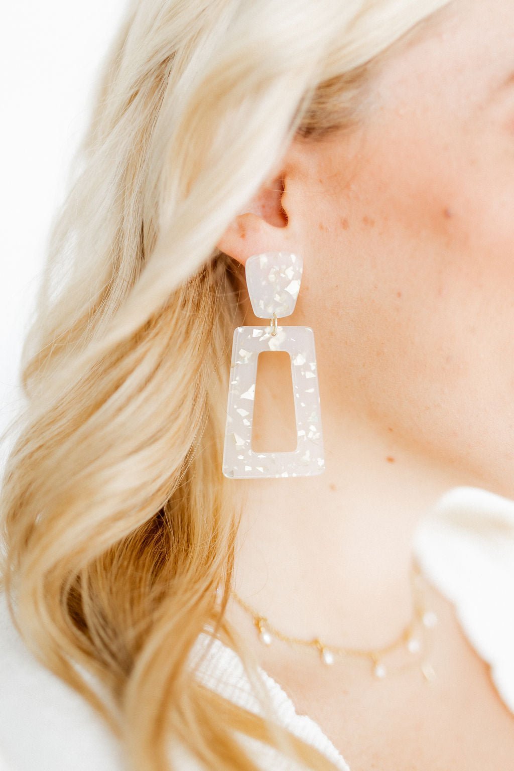 Kennedy Statement Earrings - Gold Confetti - Shop LINNY CO