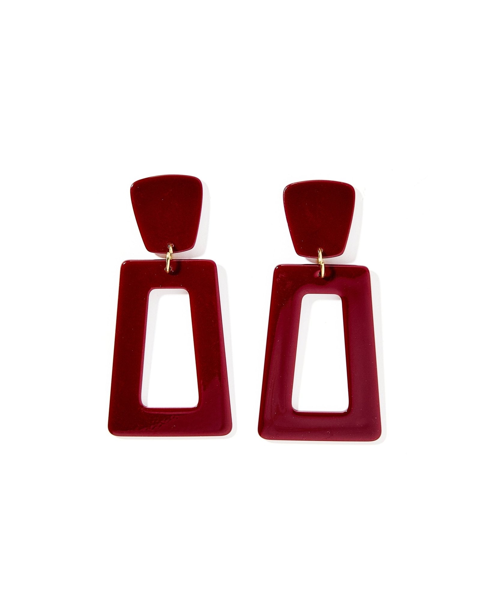 Kennedy Statement Earrings - Maroon - Shop LINNY CO