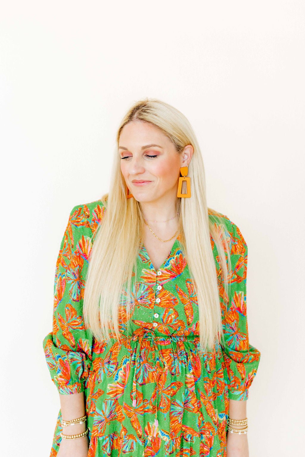 Kennedy Statement Earrings - Metallic Orange - Shop LINNY CO