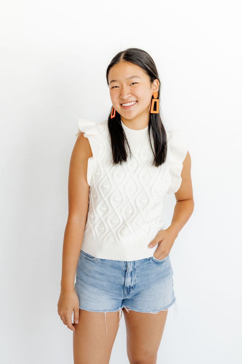 Kennedy Statement Earrings - Metallic Orange - Shop LINNY CO