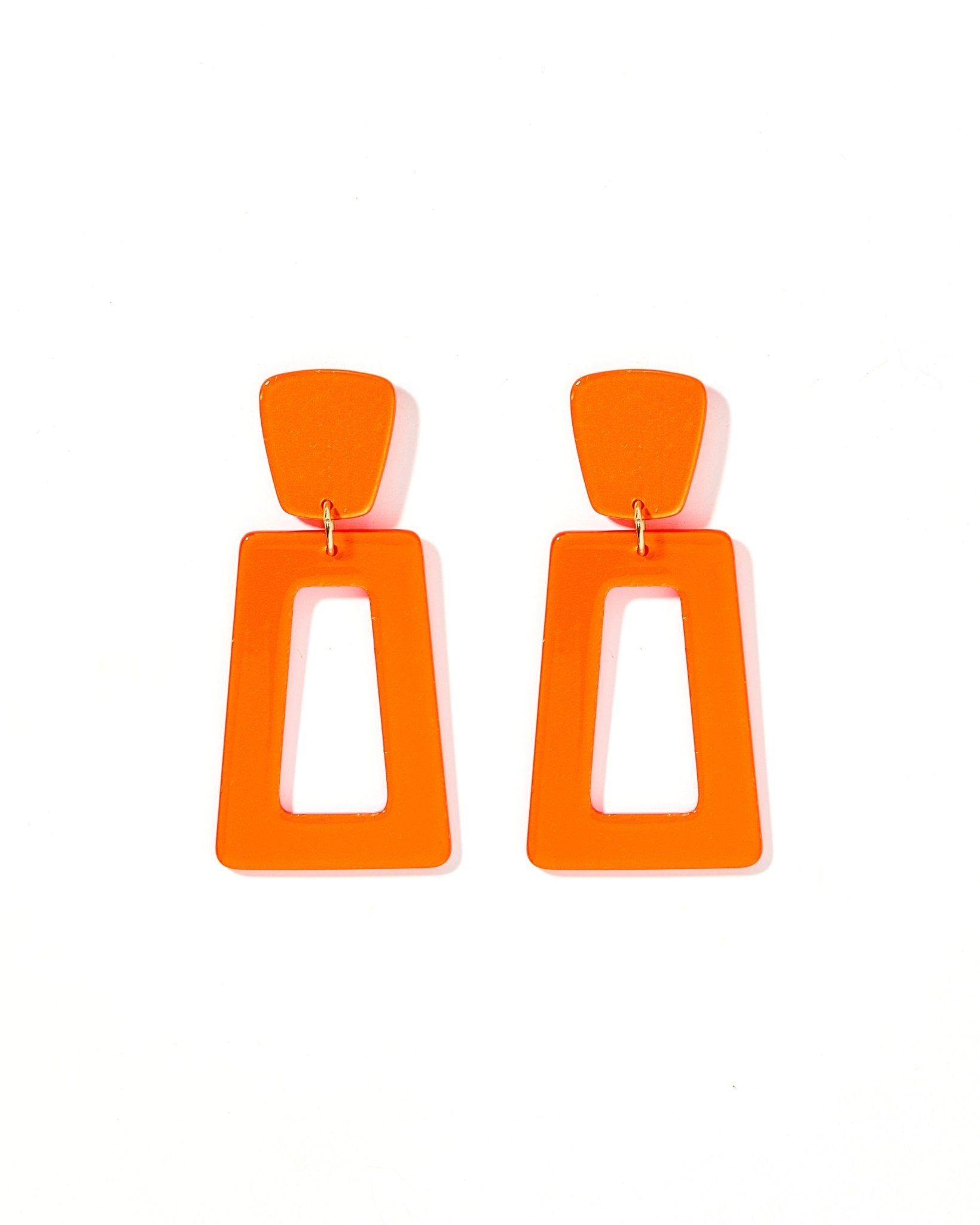 Kennedy Statement Earrings - Metallic Orange - Shop LINNY CO