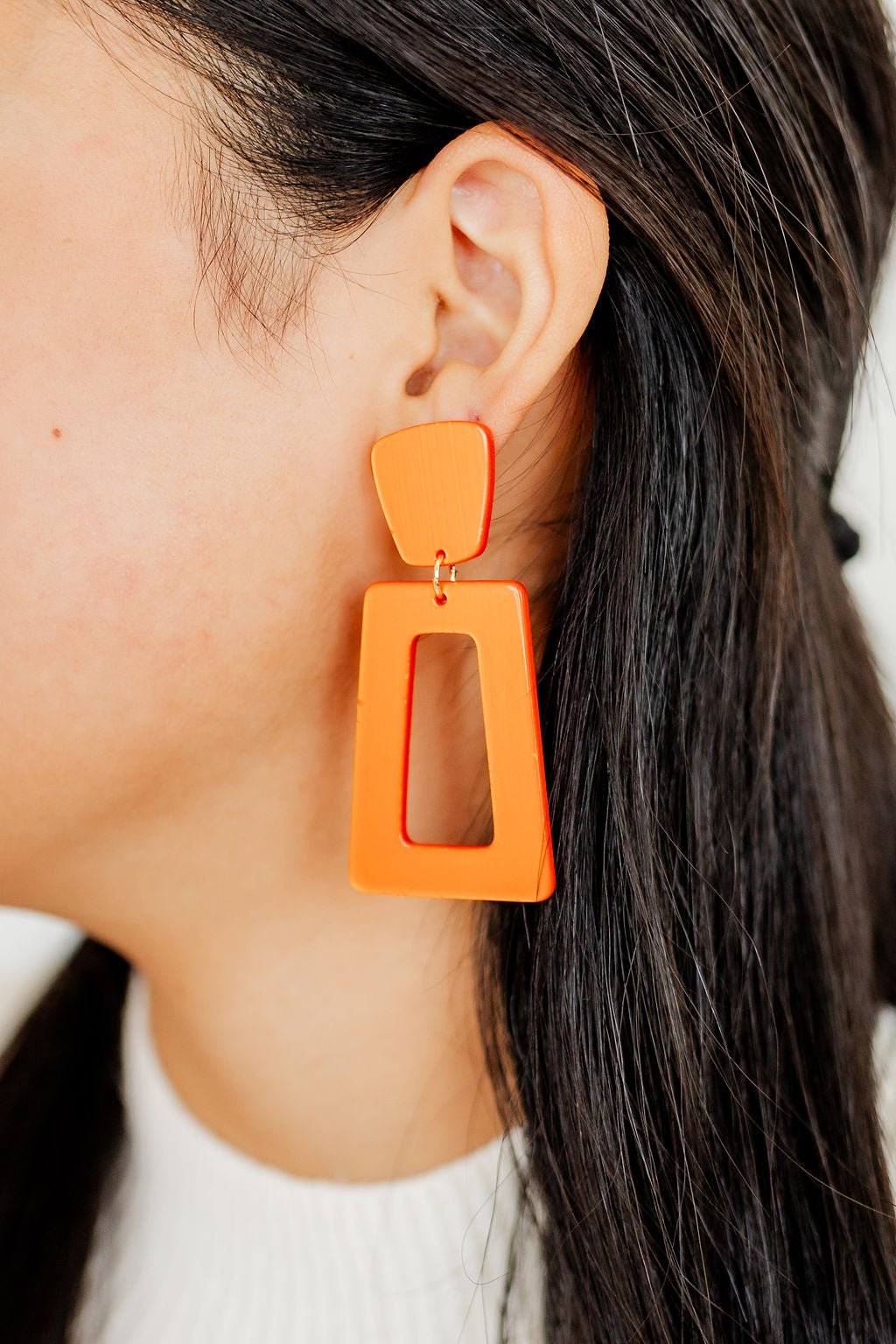 Kennedy Statement Earrings - Metallic Orange - Shop LINNY CO