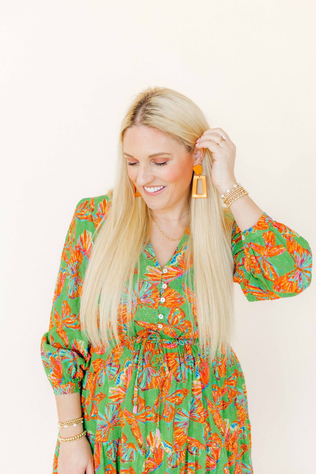 Kennedy Statement Earrings - Metallic Orange - Shop LINNY CO