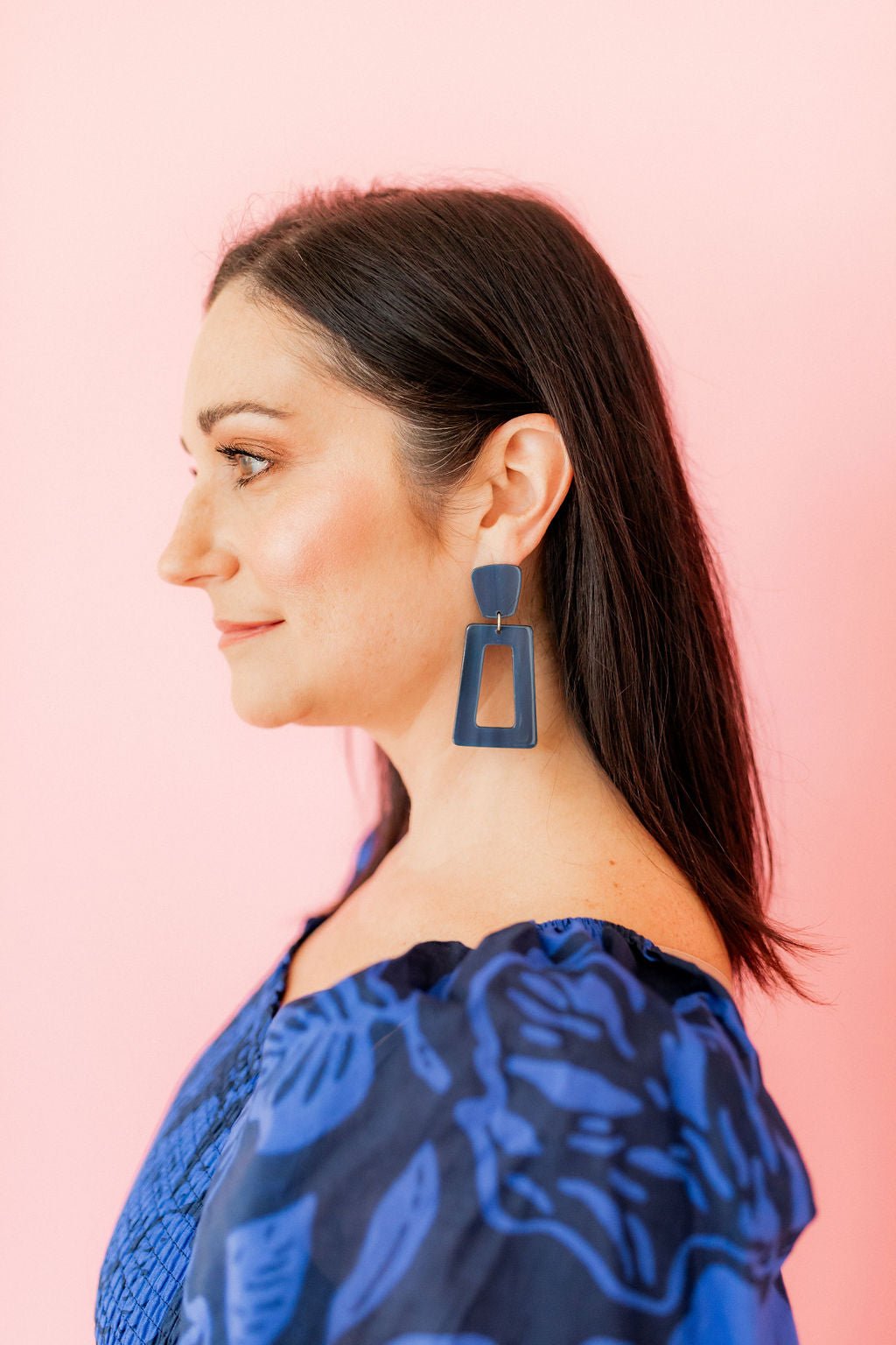 Kennedy Statement Earrings - Navy - Shop LINNY CO