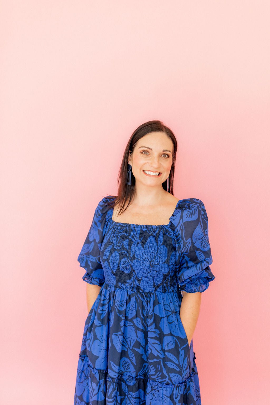 Kennedy Statement Earrings - Navy - Shop LINNY CO