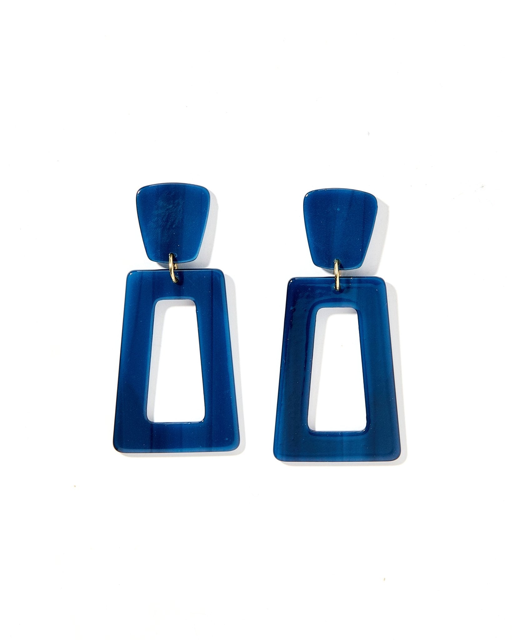 Kennedy Statement Earrings - Navy - Shop LINNY CO