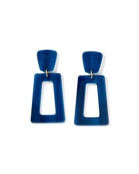 Kennedy Statement Earrings - Navy - Shop LINNY CO