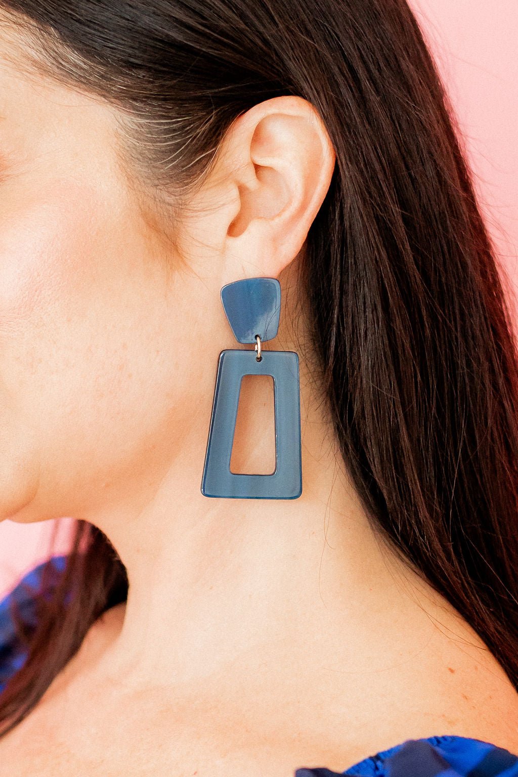 Kennedy Statement Earrings - Navy - Shop LINNY CO