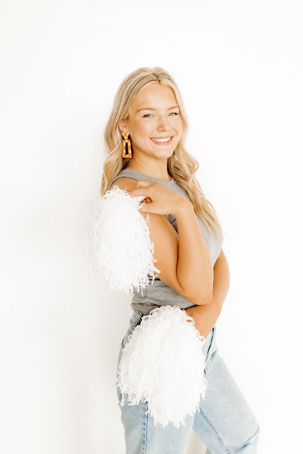 Kennedy Statement Earrings - Orange Checkered - Shop LINNY CO