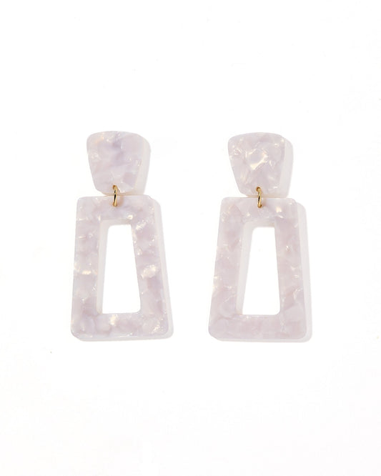 Kennedy Statement Earrings - Pearl White - Shop LINNY CO