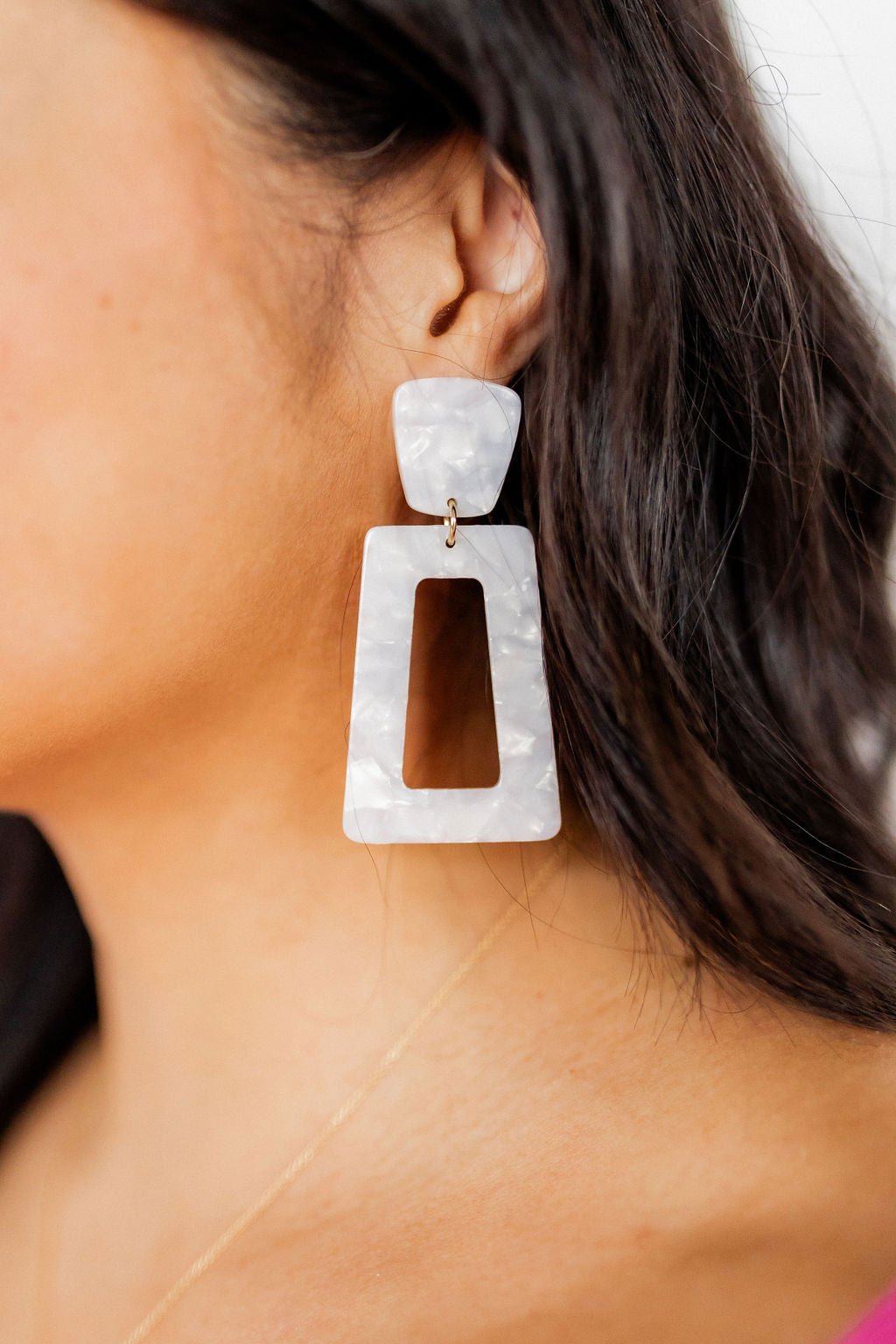 Kennedy Statement Earrings - Pearl White - Shop LINNY CO