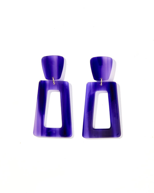 Kennedy Statement Earrings - Purple Amethyst - Shop LINNY CO