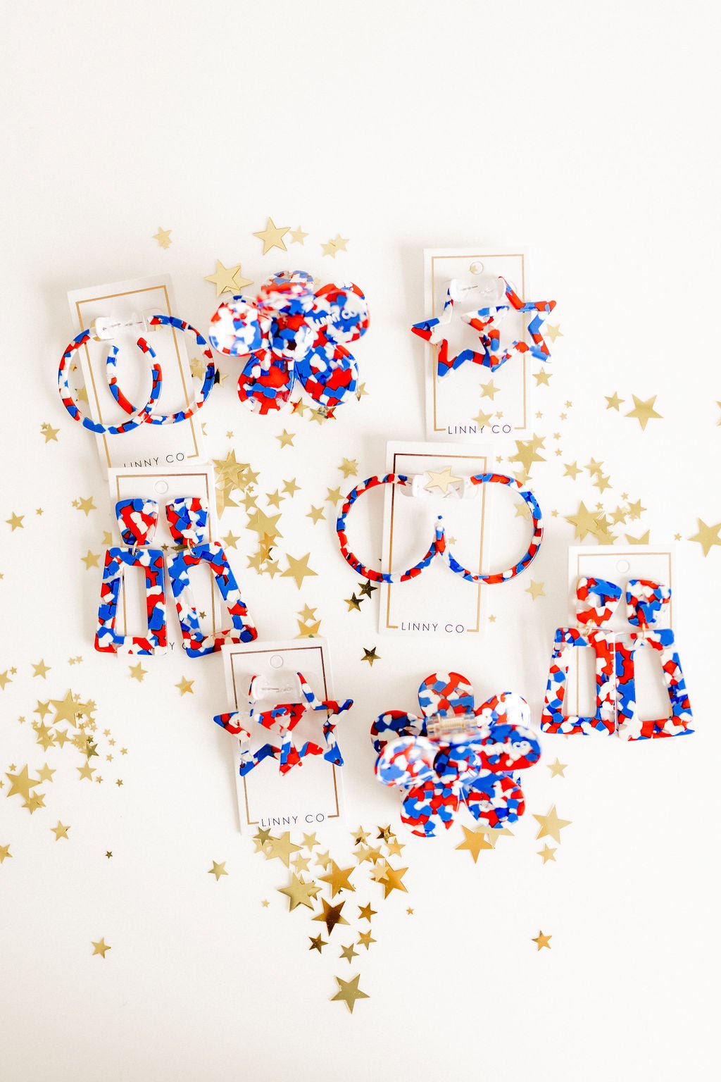 Kennedy Statement Earrings - Red, White, and Blue - Shop LINNY CO