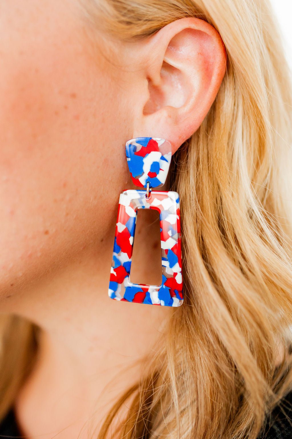 Kennedy Statement Earrings - Red, White, and Blue - Shop LINNY CO