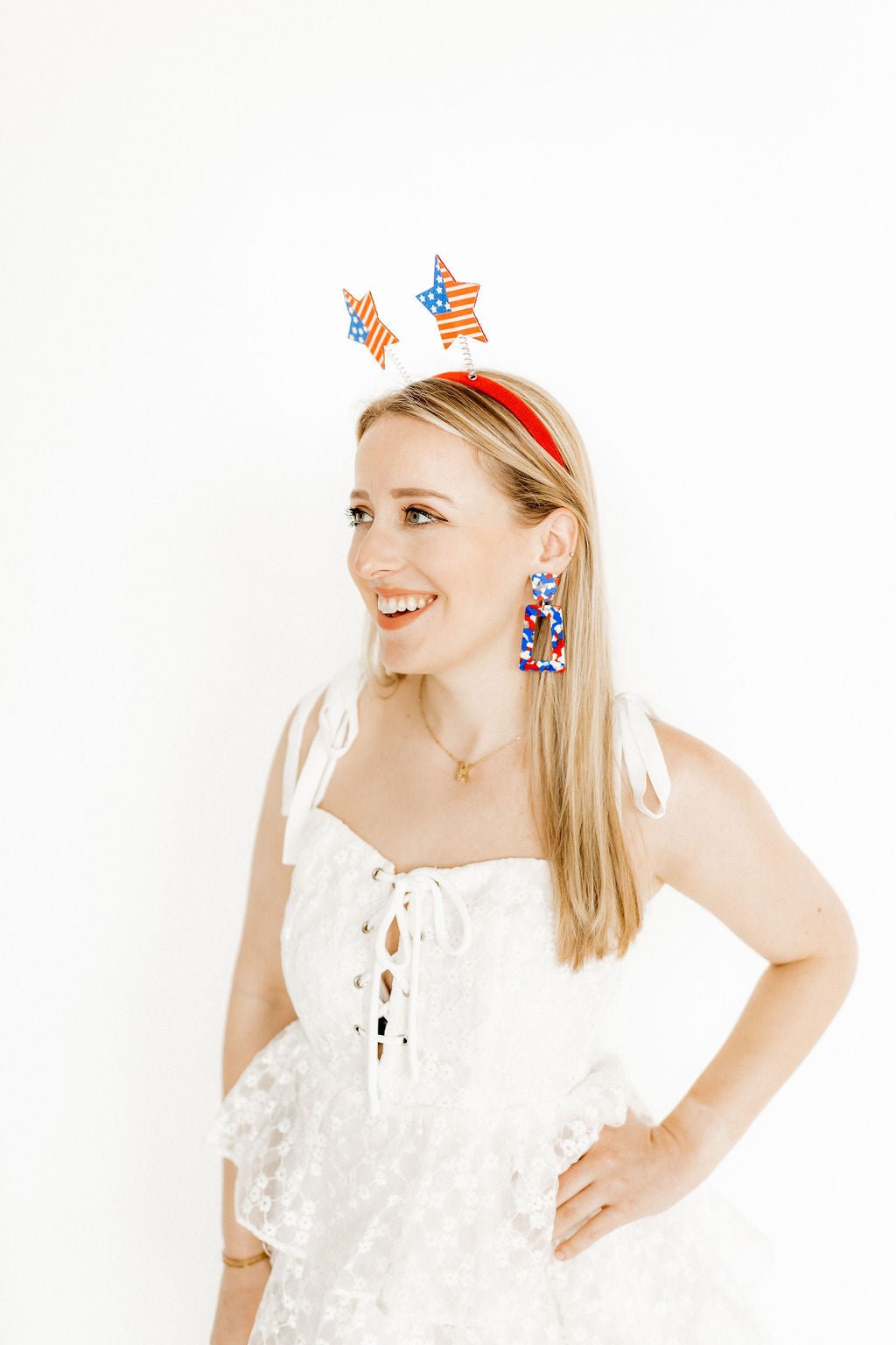 Kennedy Statement Earrings - Red, White, and Blue - Shop LINNY CO