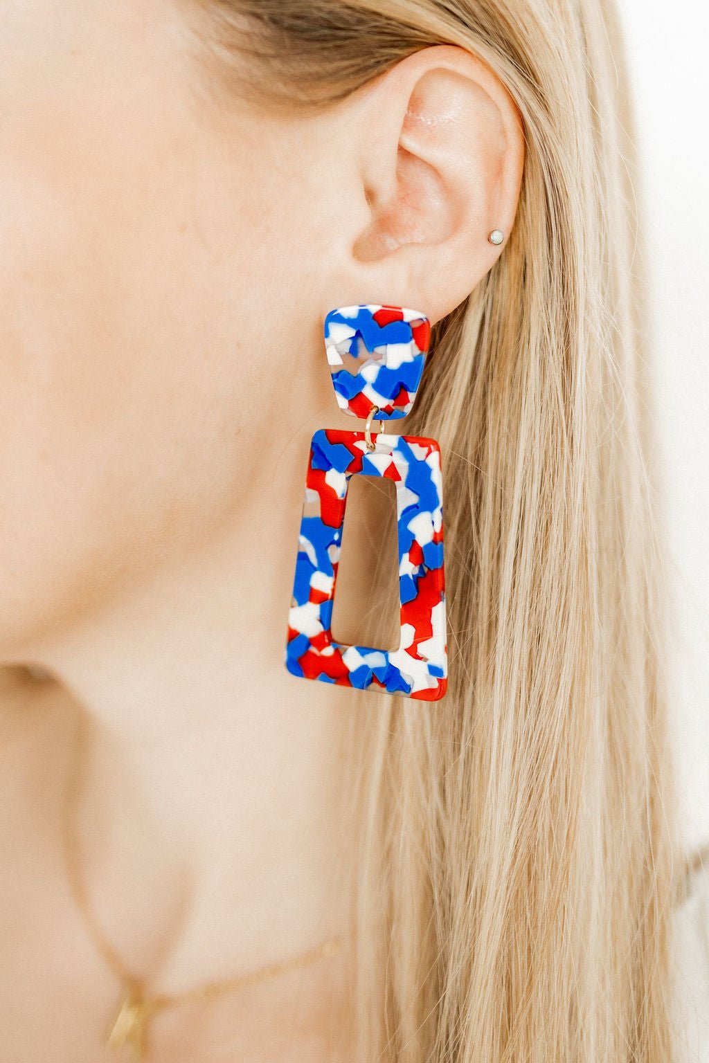 Kennedy Statement Earrings - Red, White, and Blue - Shop LINNY CO