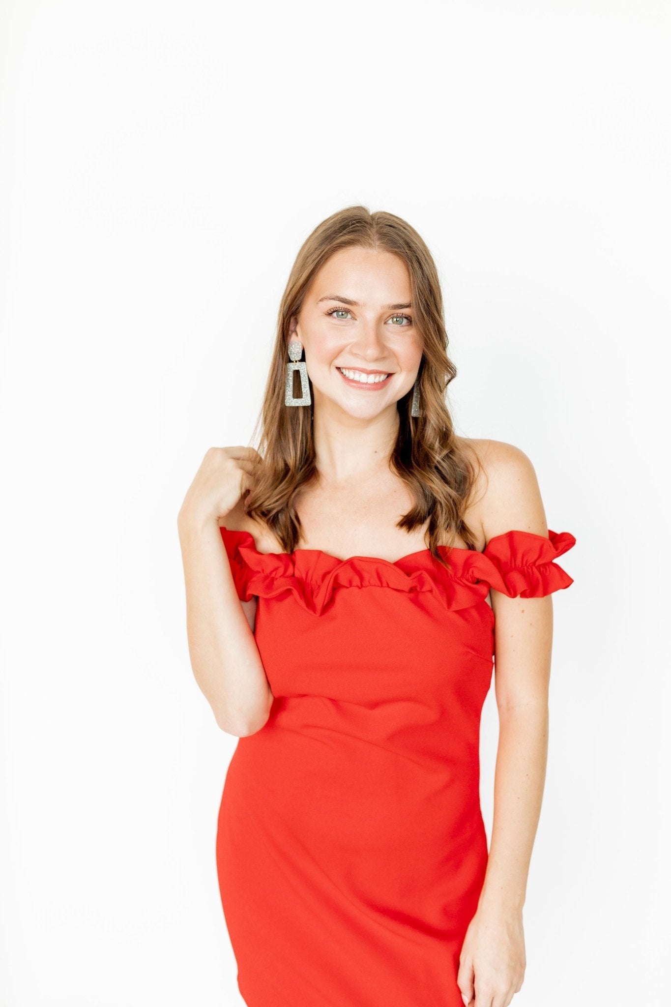 Kennedy Statement Earrings - Silver Glitter - Shop LINNY CO